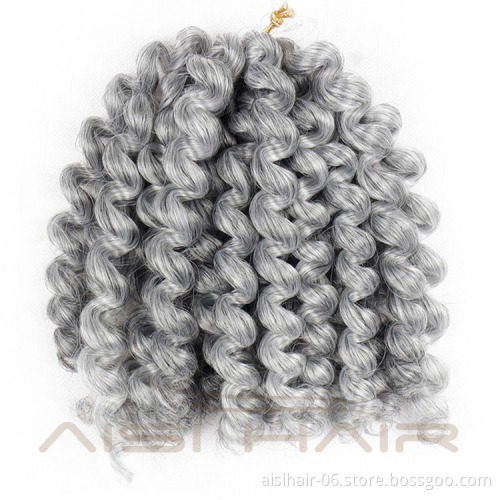 Aisi Hair 8inch Jumpy Wand Curl Crochet Braids 20 Roots Jamaican Bounce Synthetic Crochet Hair Extension for Black Women
